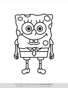 Spongebob Squarepants Easy Drawing Coloring Page