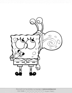 Spongebob And Garry Coloring Page Coloring Page