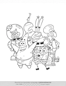 Spongebob Characters Coloring Pages Coloring Page