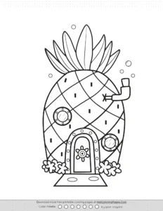 Spongebob Pineapple House Coloring Page Coloring Page